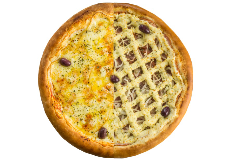 Pizza Salgada Meio a Meio - Grande