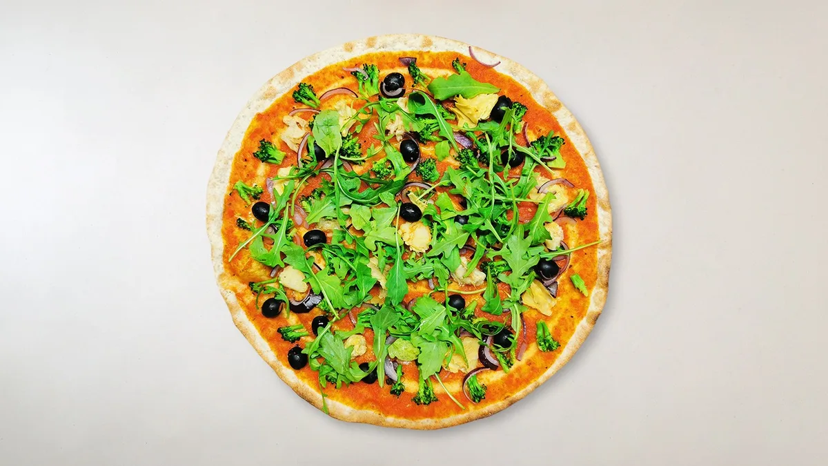 Pizza Vegan Brokkoli Capricciosa