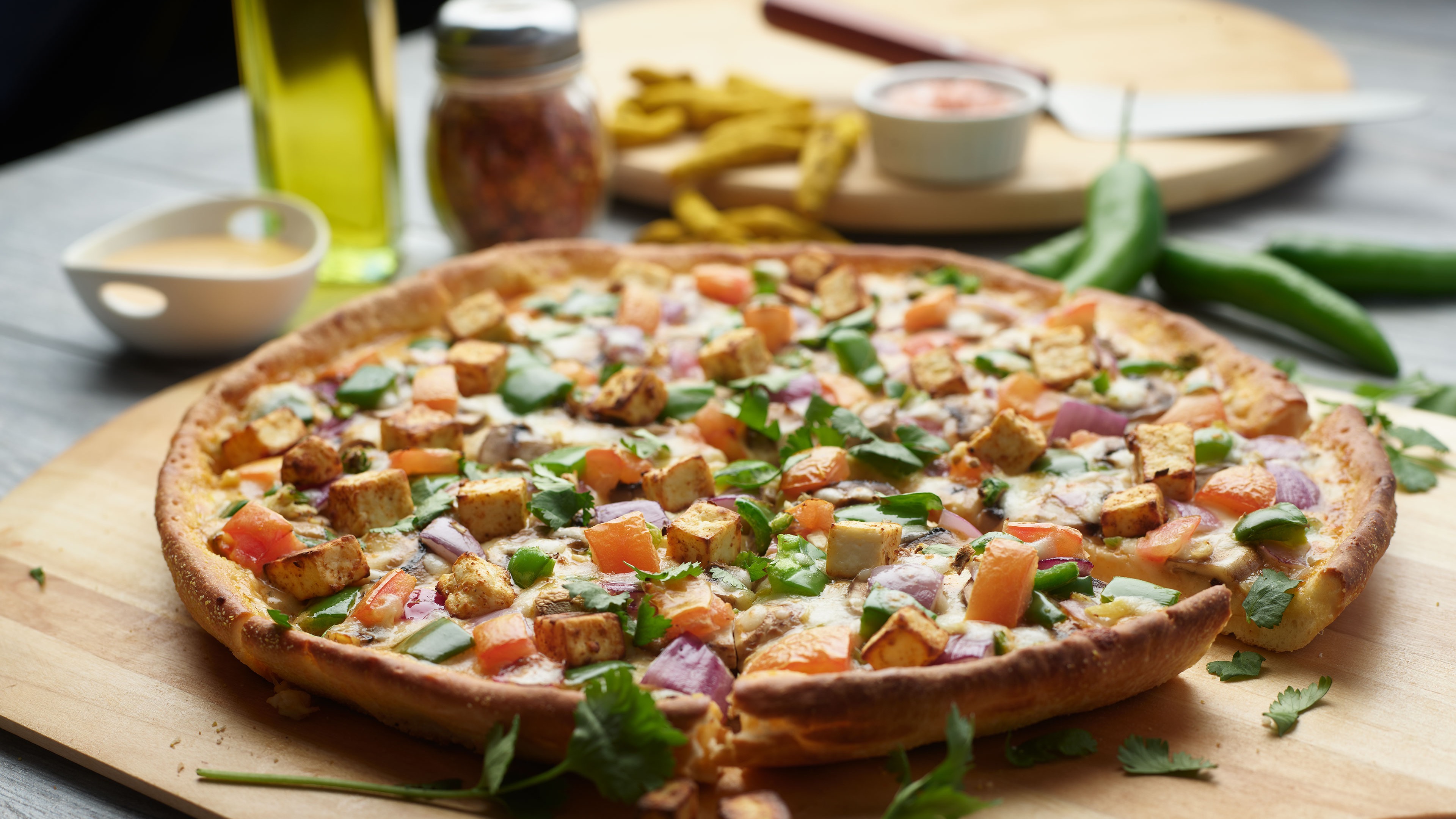 Paneer Tikka Masala Pizza twist