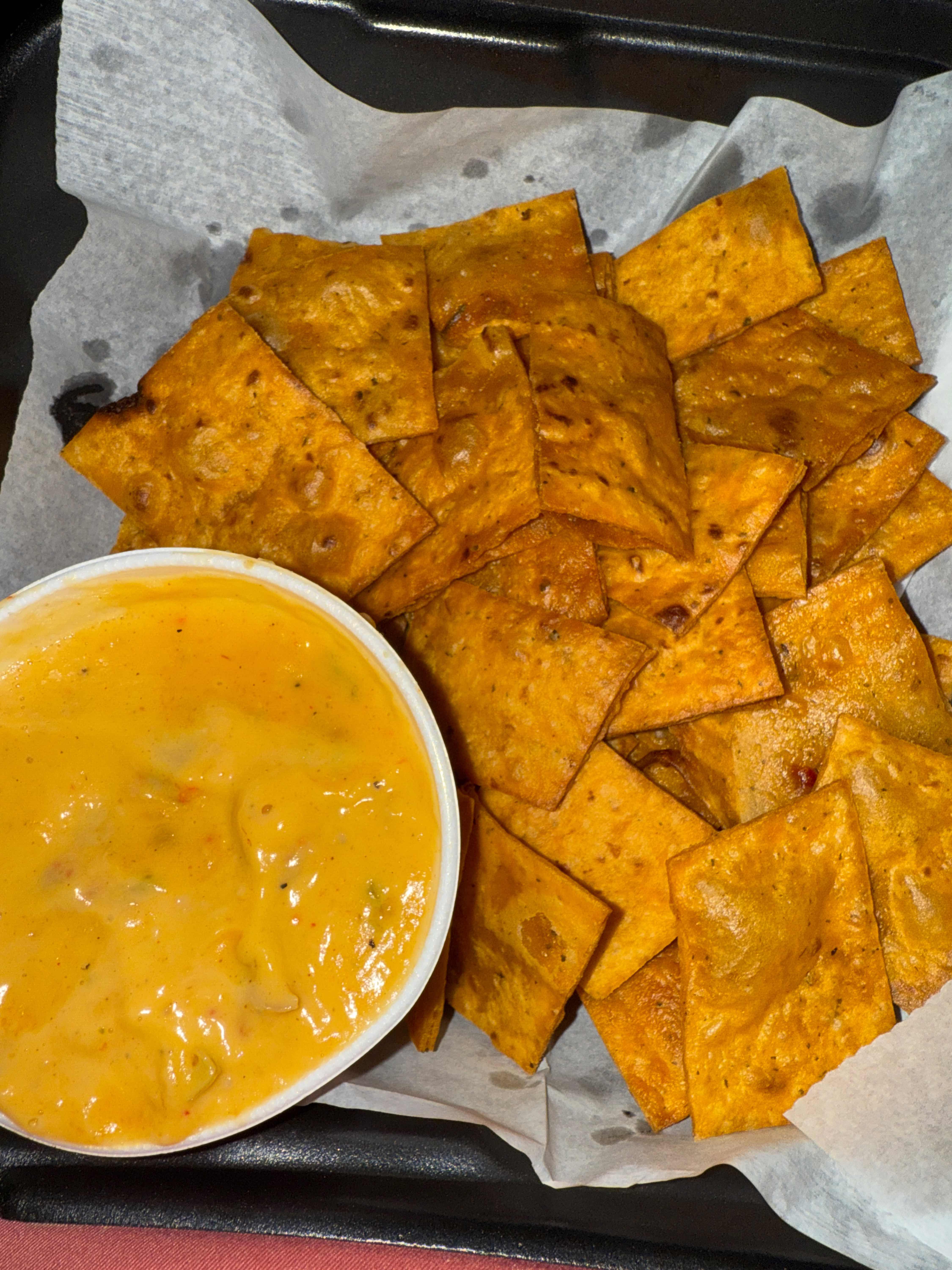 Crawfish Bisque Dip and Chips