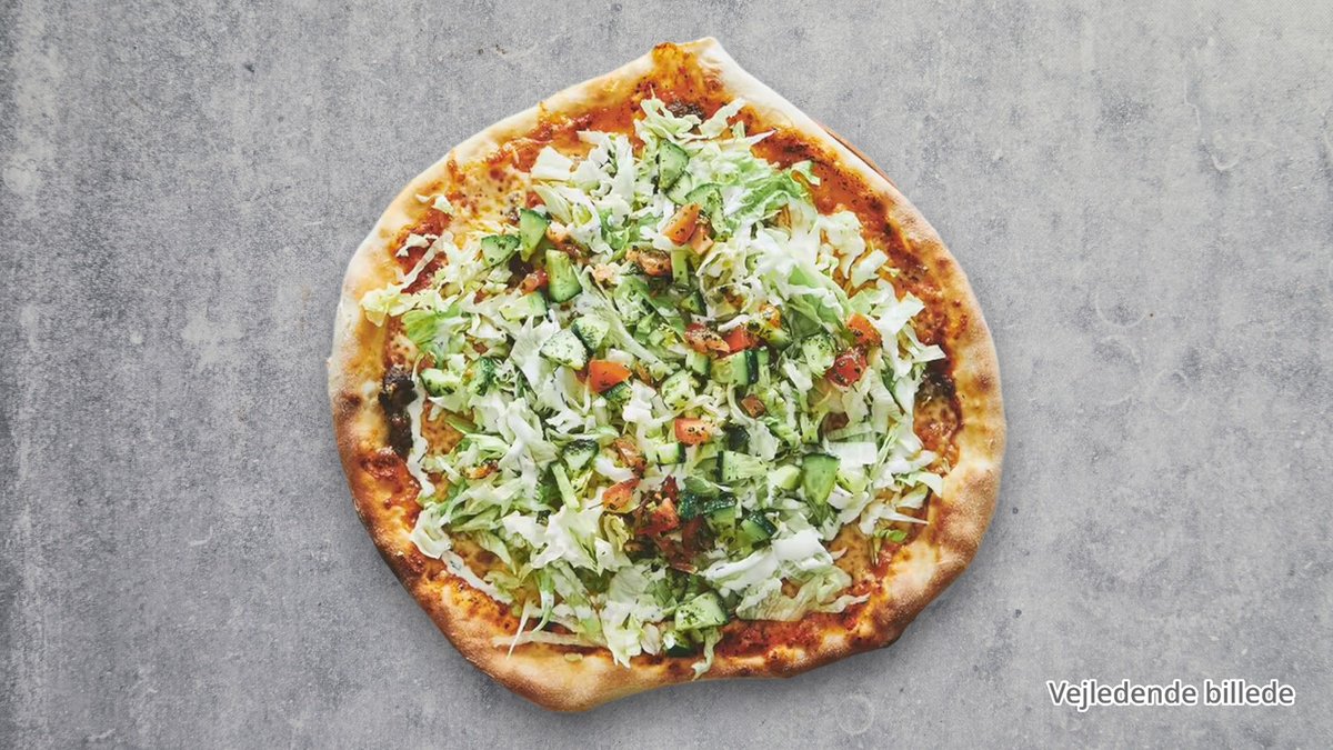 Salatpizza Kødstrimler