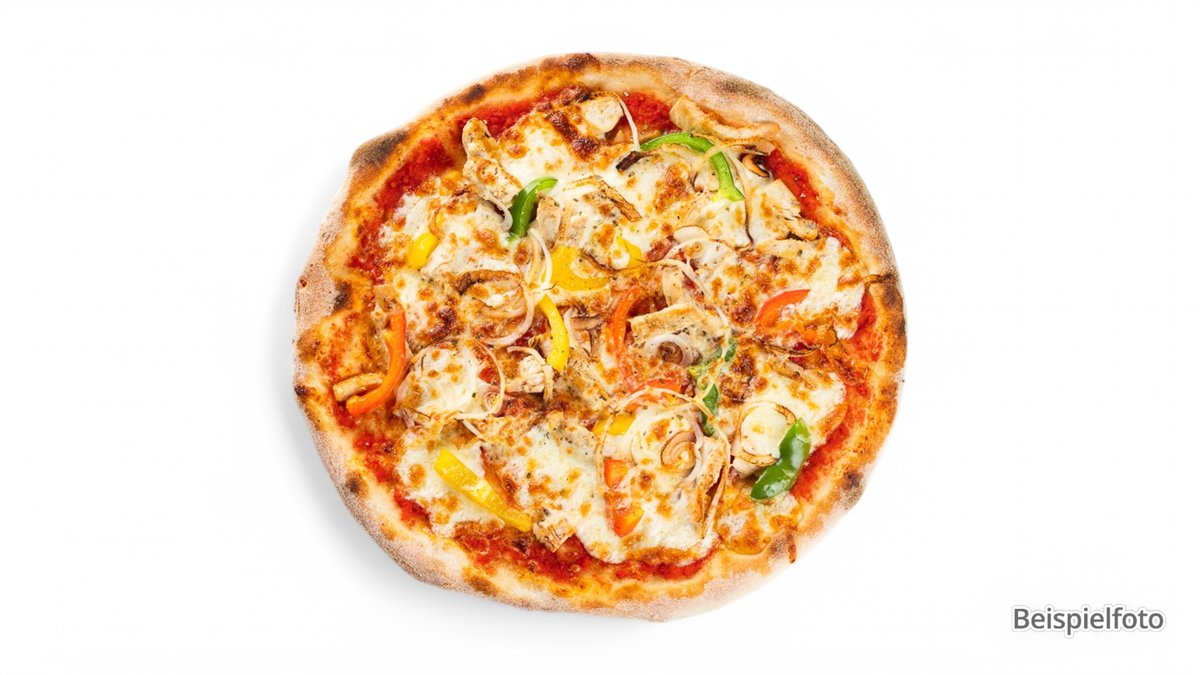 14.Pizza Mozzarella mit Basilikum
