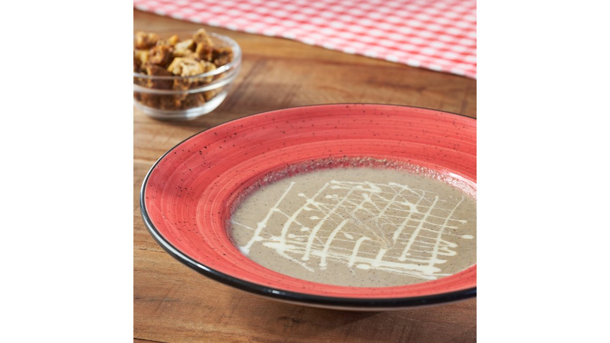 Zuppa con crema di funghi porcini