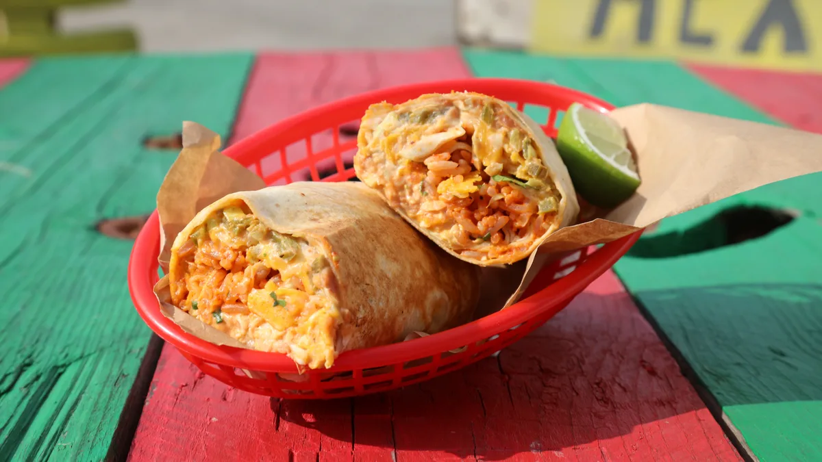Vegetar Burrito Menu (V)
