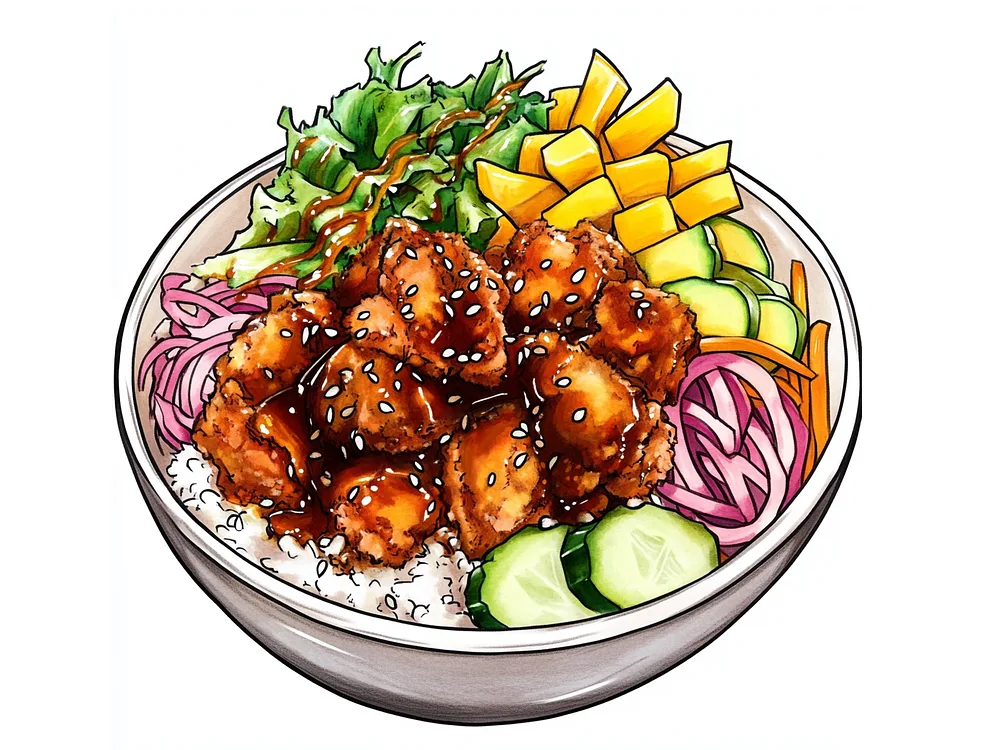 Kurczak w tempurze teriyaki