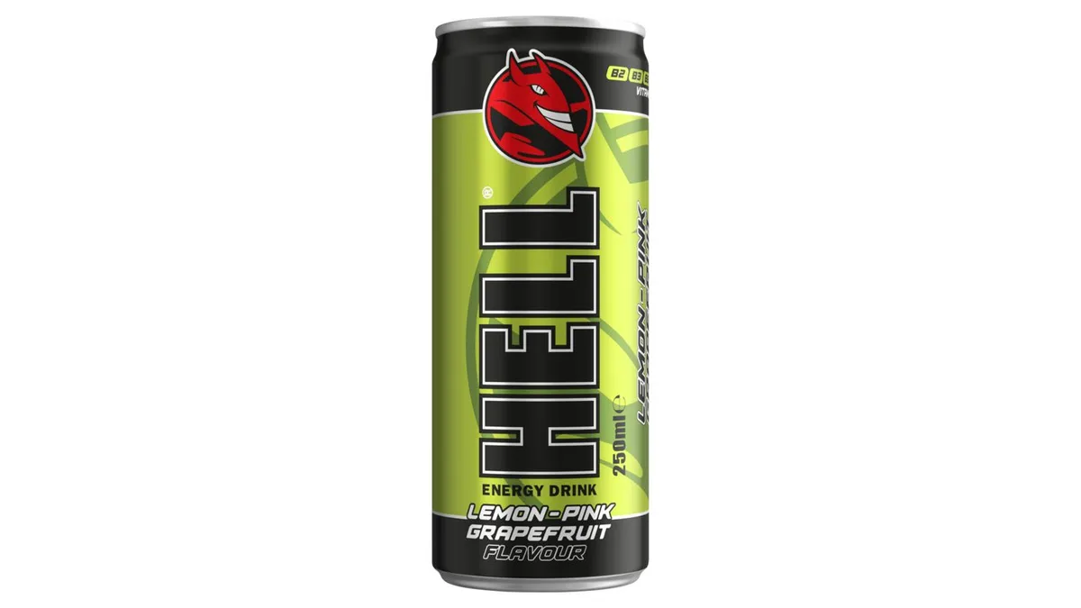 HELL citrom- és rózsaszín grapefruitízű, koffeintartalmú, szénsavas, alkoholmentes ital 250 ml