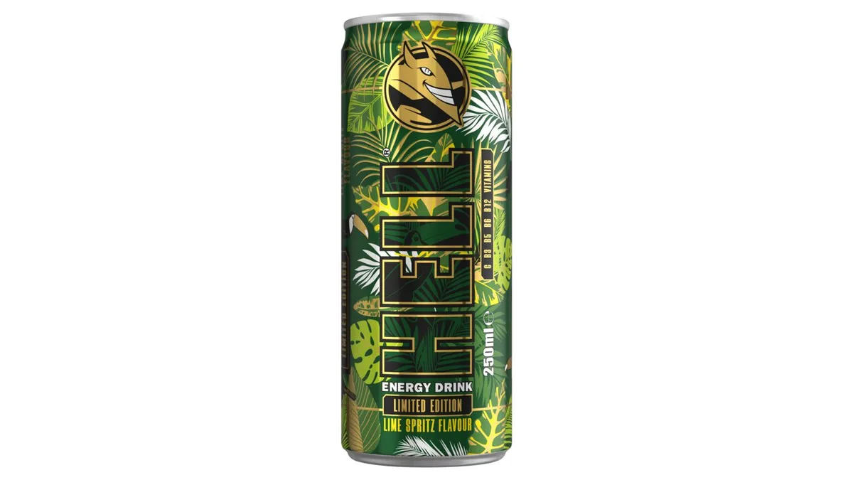 HELL lime- és mentaízű, koffeintartalmú, szénsavas, alkoholmentes ital 250 ml