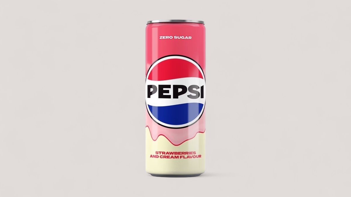 Pepsi Strawberries 'N' Cream Flavour zero sugar 250 ml dobozos üdítőital DRS