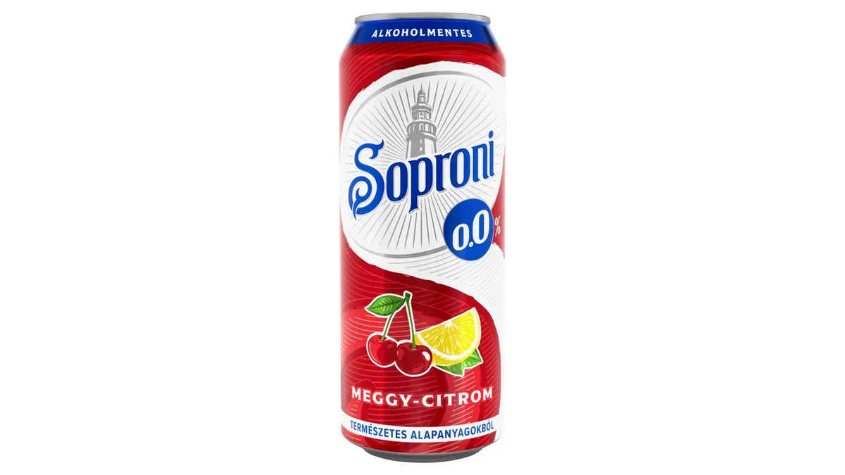 Soproni meggy-citromos alkoholmentes sörital 0,0% 500 ml DRS