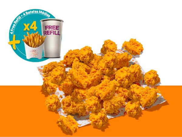40 Filezinhos + 4 Fritas Cajun + 4 Bebid