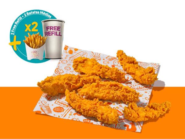 6 Tiras De Filé + 2 Fritas Cajun + 2 Beb