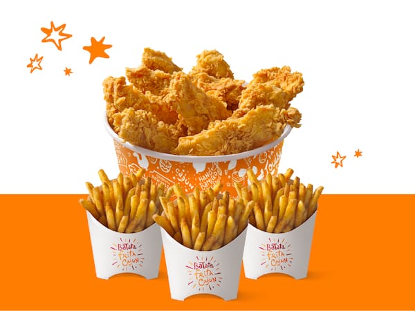 Balde 14 Tiras De Filé + 3 Fritas Cajun