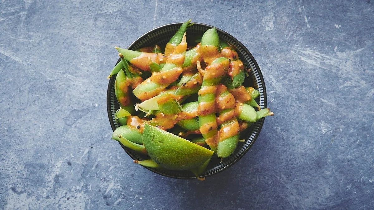 Spicy edamame bønner (V)