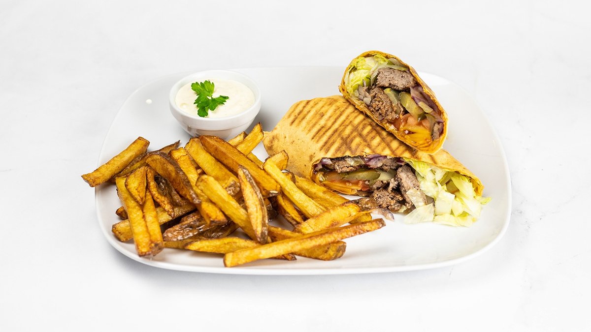 Hovädzí wrap s hranolkami