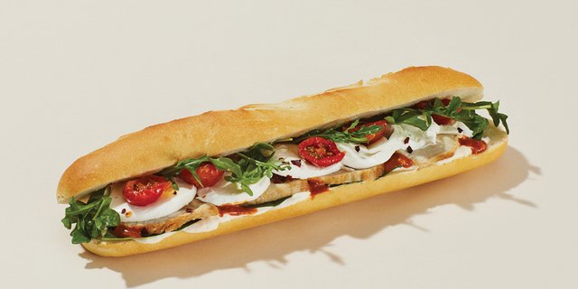 Romesco Chicken and Mozzarella Baguette Sandwich