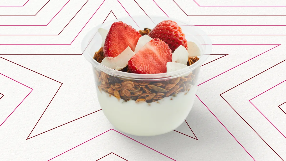Strawberries, Granola and Yogurt Bowl