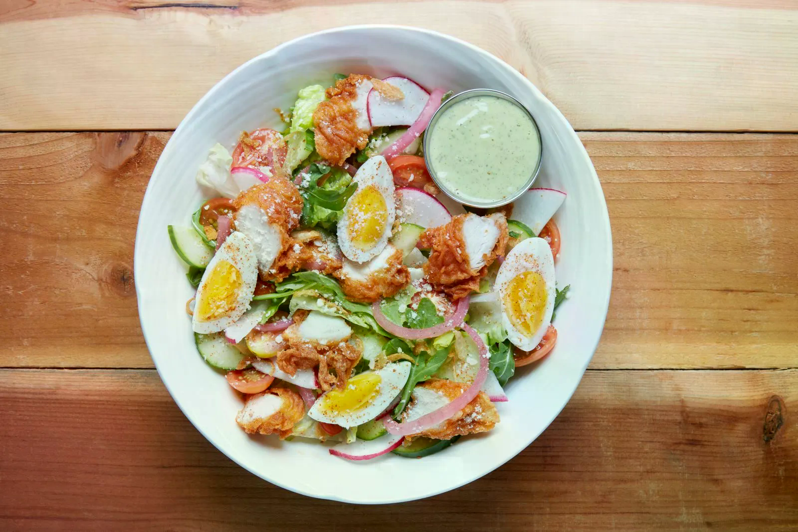 Herby Goddess Fried Chicken Salad