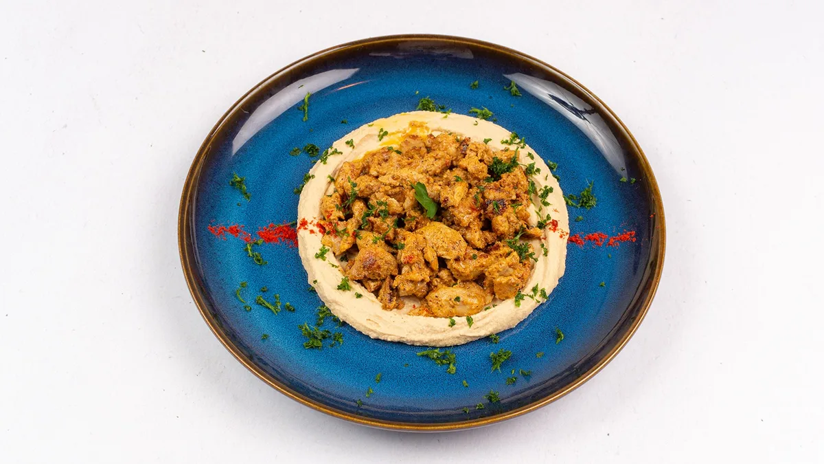 Velký hummus talíř and shawarma