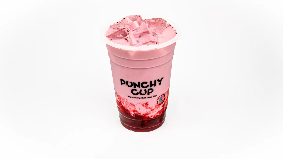 Strawberry Taro Milk Tea
