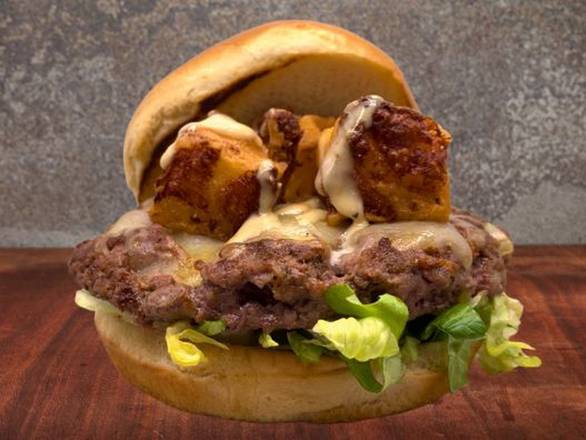 Hand-Smash Garlic Curd Burger