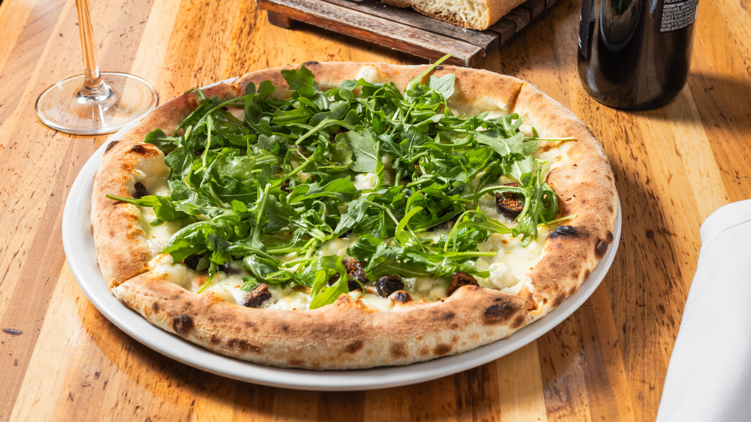 Figs, Arugula and Goat Cheese Pizza