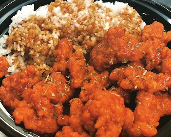 Spicy (sauce) Popcorn Chicken Rice Bowl