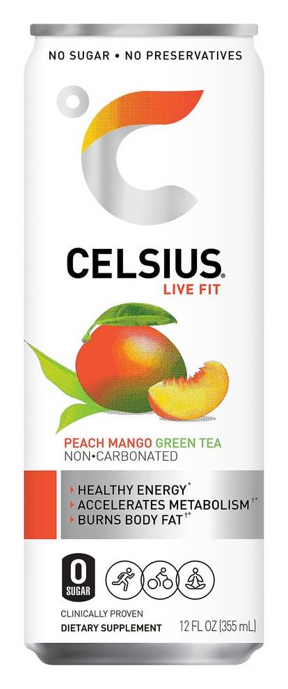 Celsius Non Carbonated Energy Drink, Peach Mango (12 fl oz)