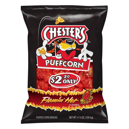 Chester's Puffed Corn Snacks, Flamin Hot (4.3 oz)