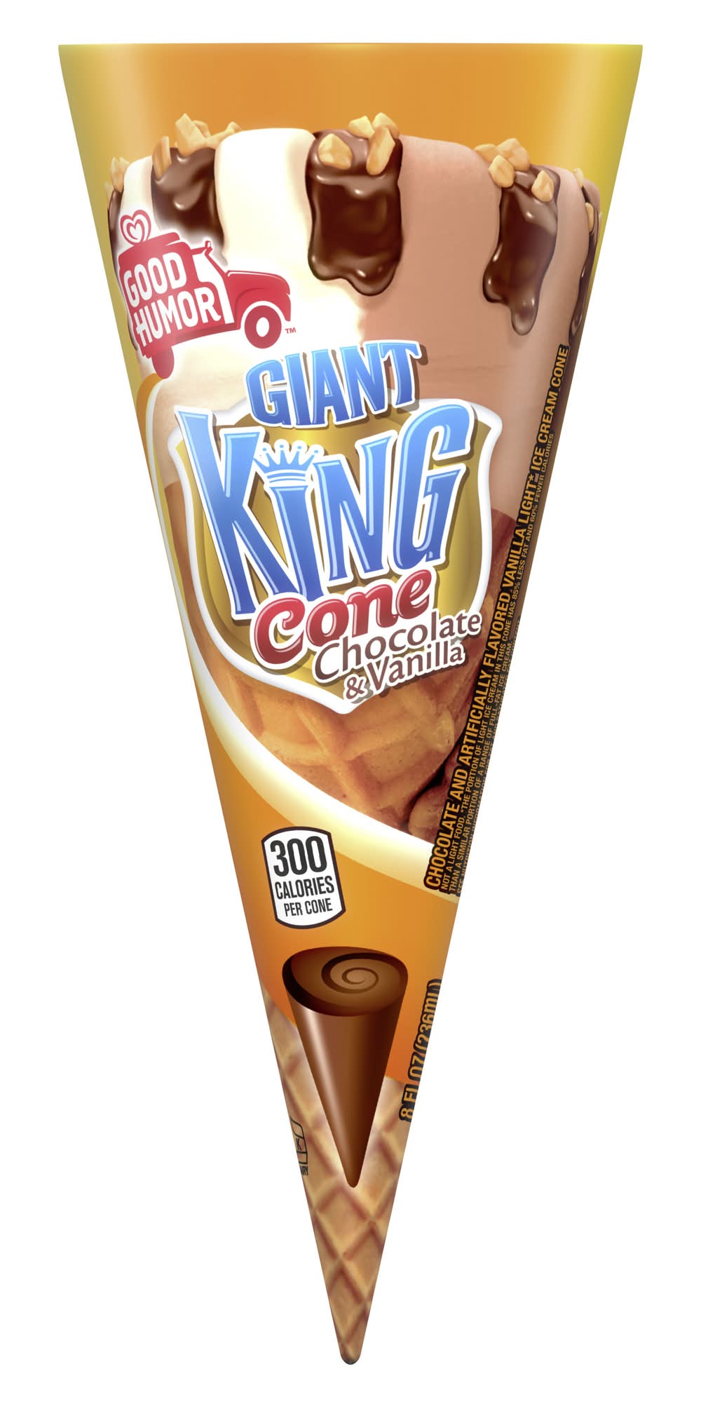 Good Humor Giant King Ice Cream Cone, Chocolate and Vanilla (8 fl oz)