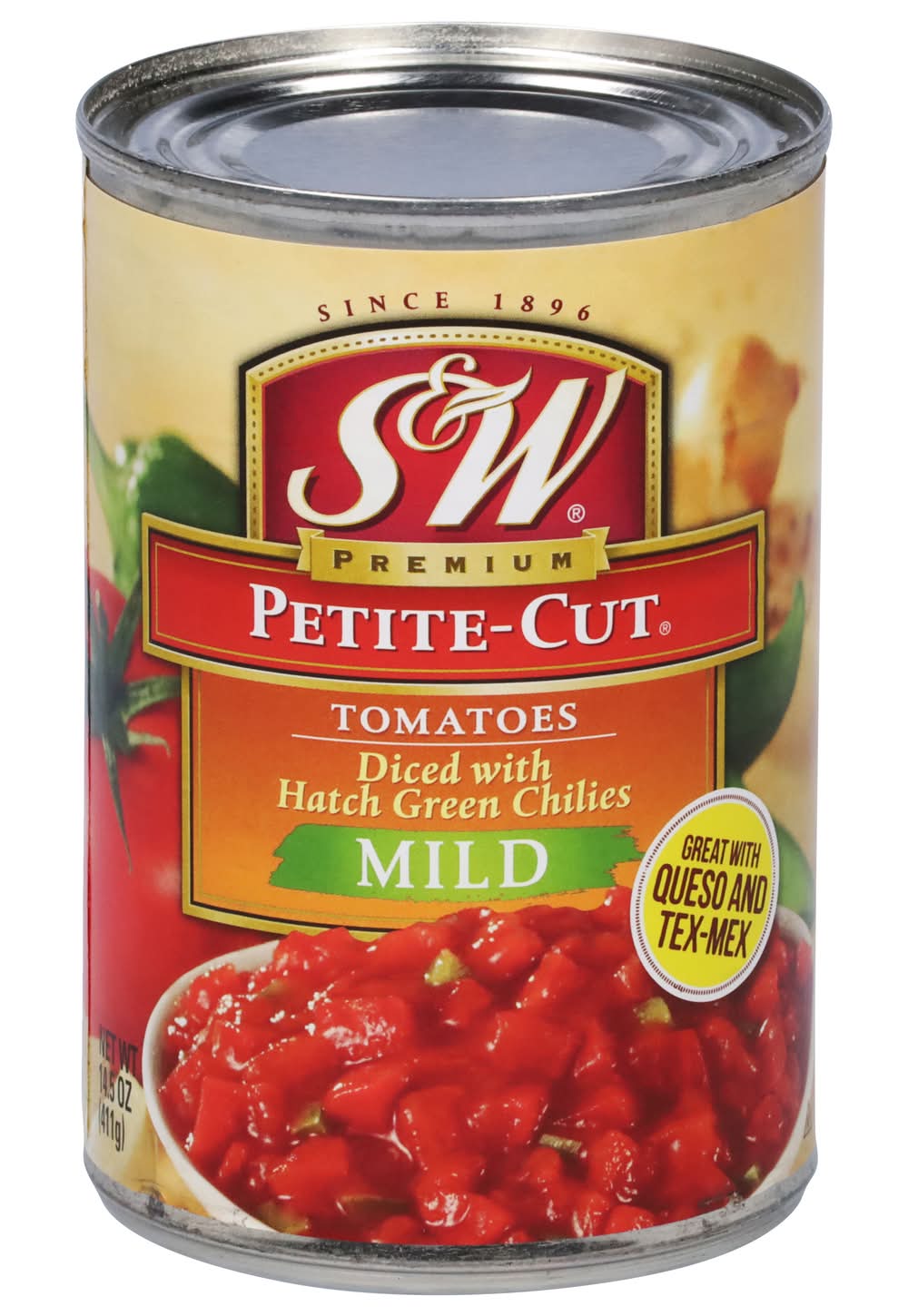 SandW Petite-Cut Tomatoes Diced With Green Chilies (14.5 oz)