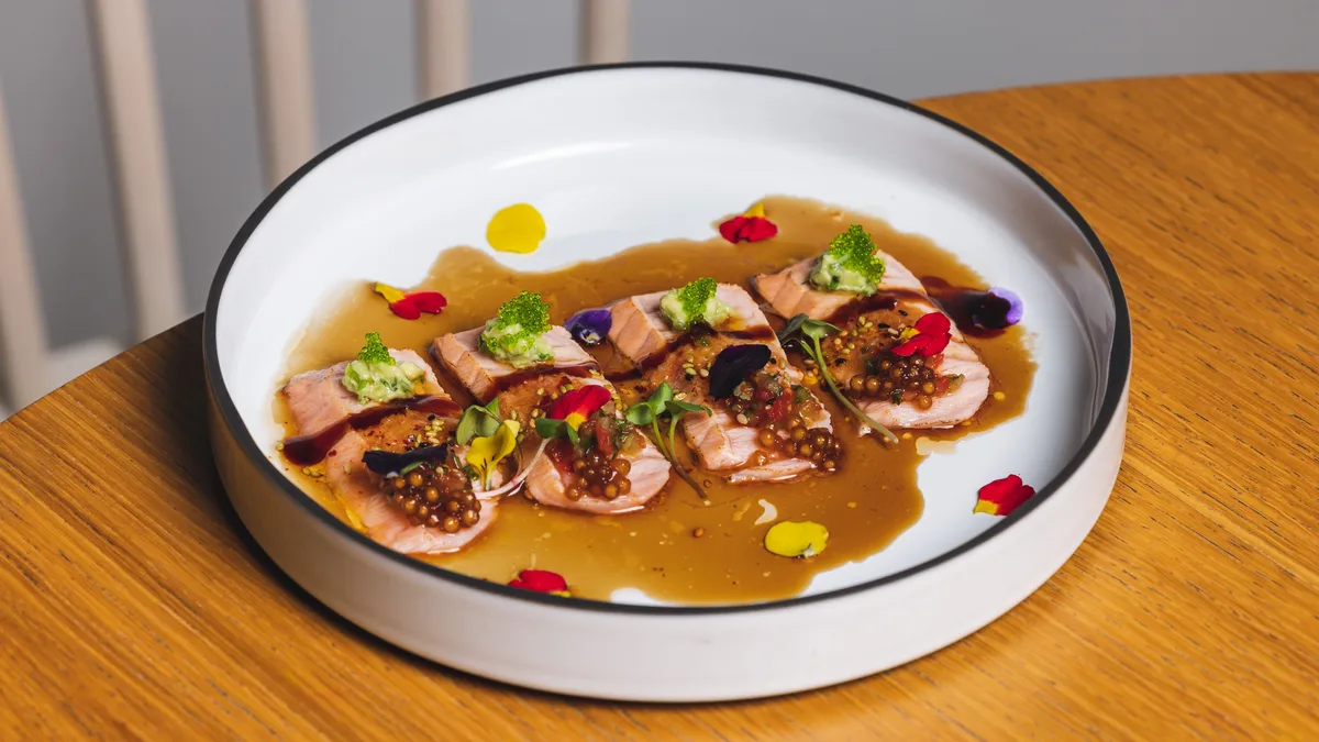 Salmon modern sashimi