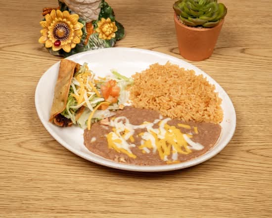 3. Beef Taco, Rice and Beans