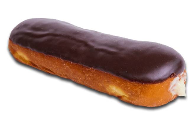 Chocolate Long John with Cream