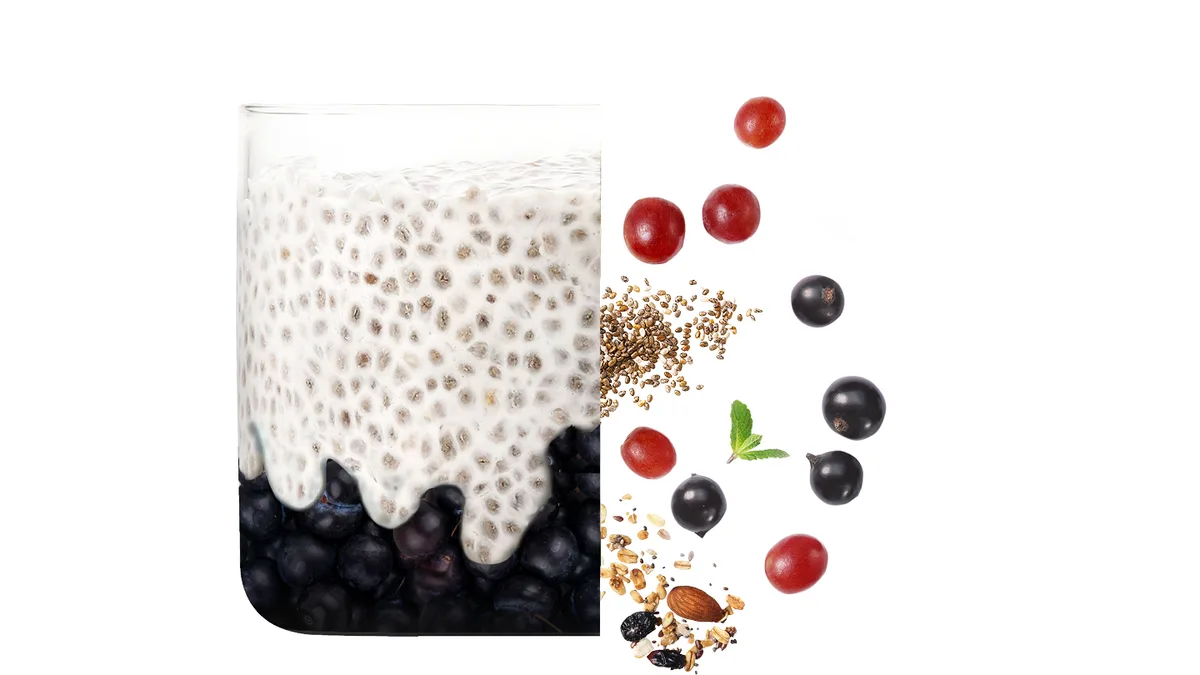 blueberries chia yogurt