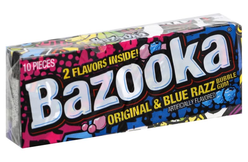 Bazooka Bubble Gum Original and Blue Razz