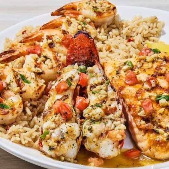 Grilled Lobster, Shrimp and Salmon