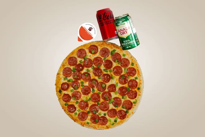 Medium Pizza, Pop and Dip