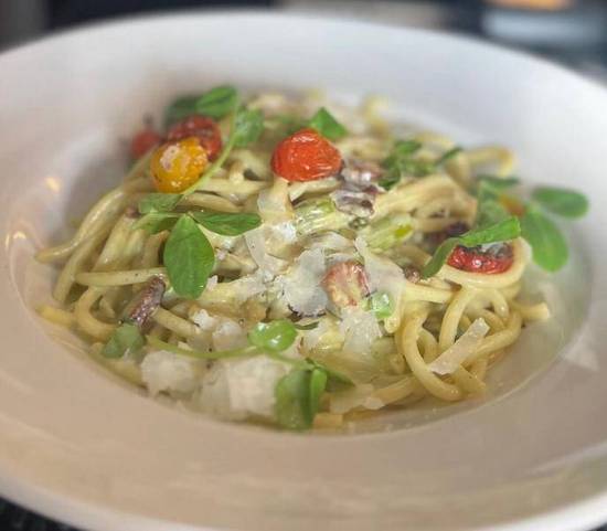 Bucatini and Spring Pea Carbonara