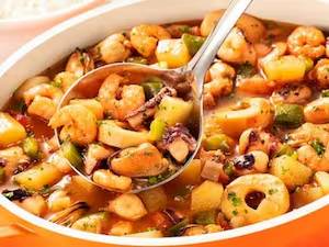 Caldeirada Frutos do Mar para 4 Pessoas Arroz Batata Palha