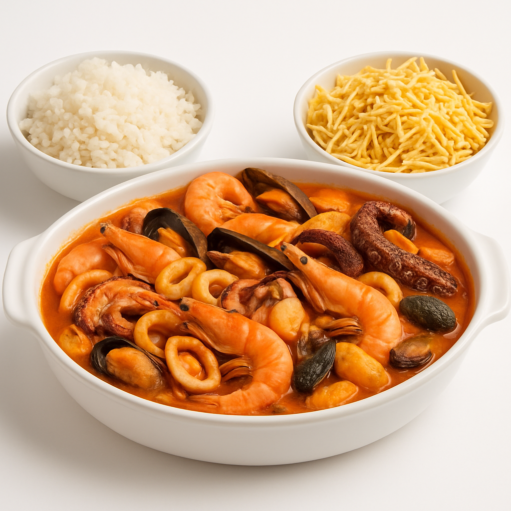 Caldeirada para 3 Pessoas com Arroz Batata Palha