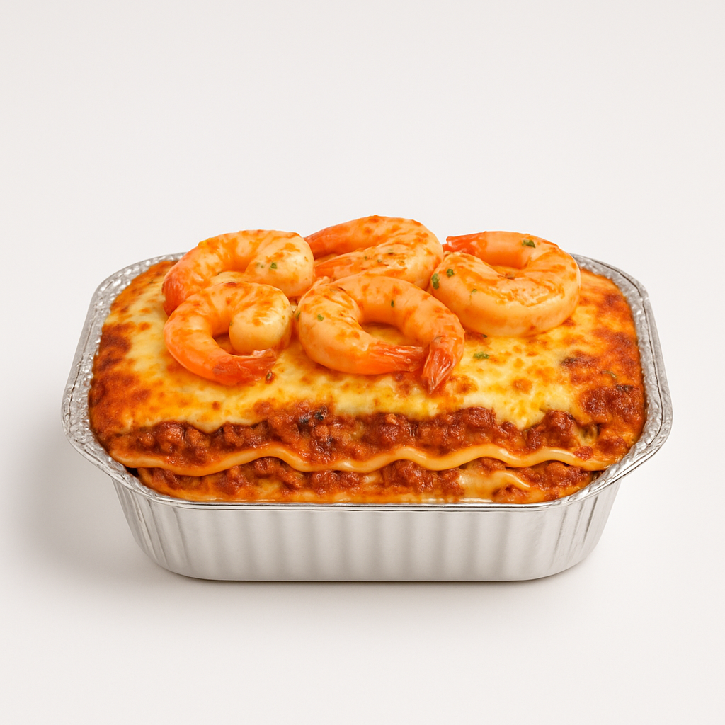 Lasanha de Carne com Camarão para 3 Pessoas