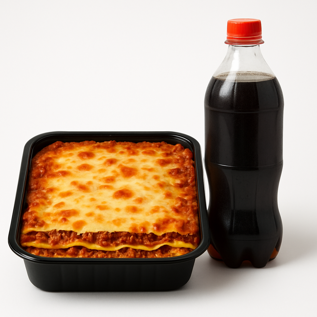 Lasanha para 4 Pessoas a Bolonhesa Refrigerante 1 Litro