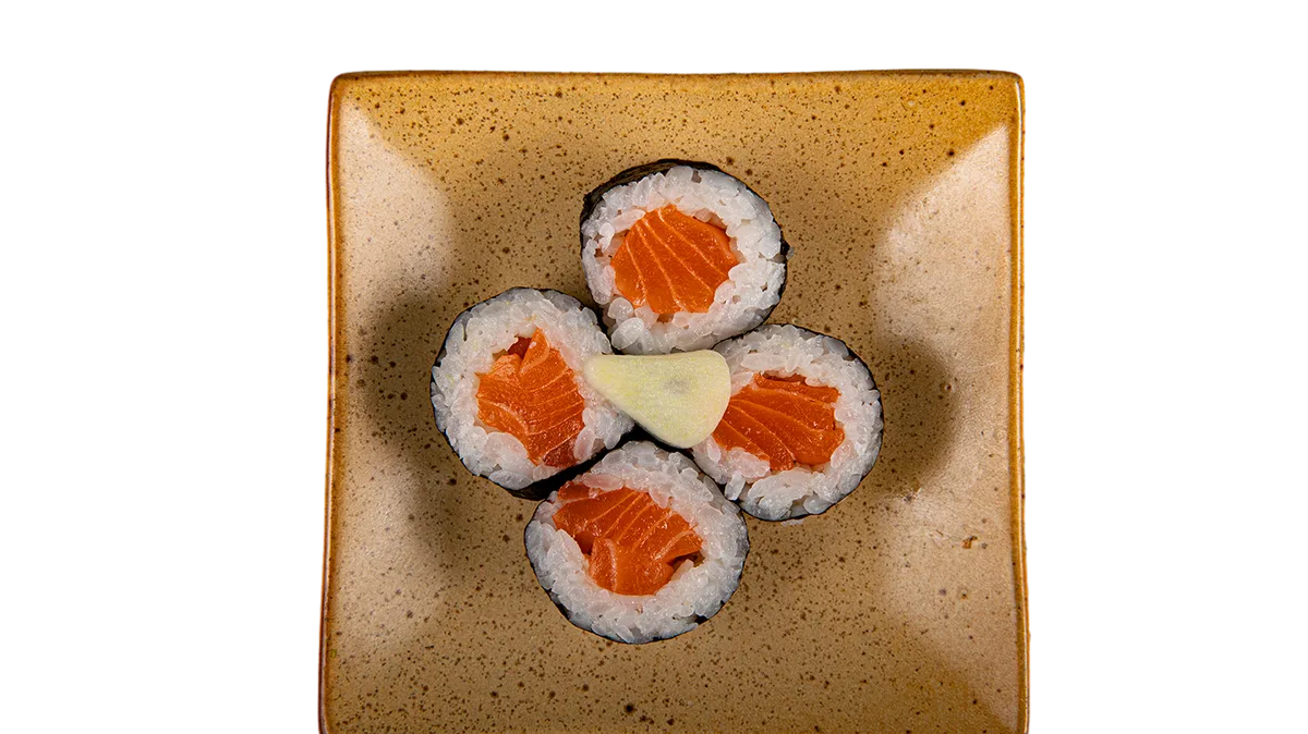 109. Laks med hvidløg Små Maki