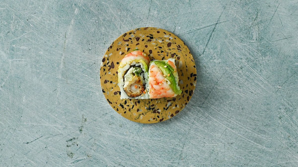184. Crispy lime Roll Toppede Maki