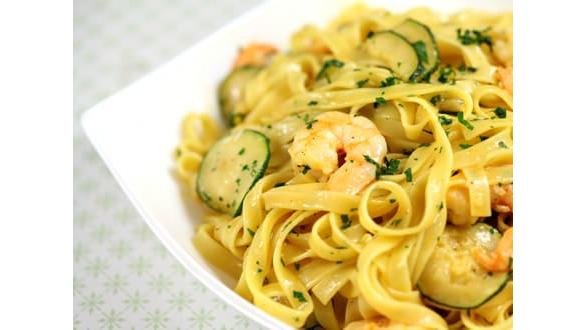 Spagheti cu creveți și dovleac