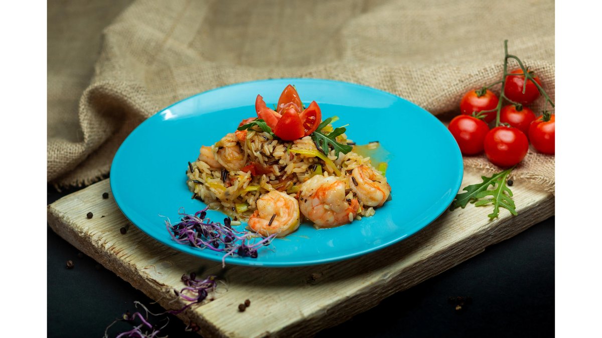 Creveți cu portocale și orez sălbatic 350gr