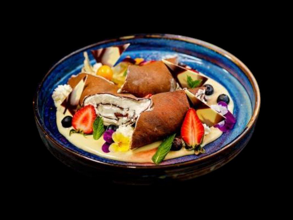 Clătite negre cu cremă de mascarpone