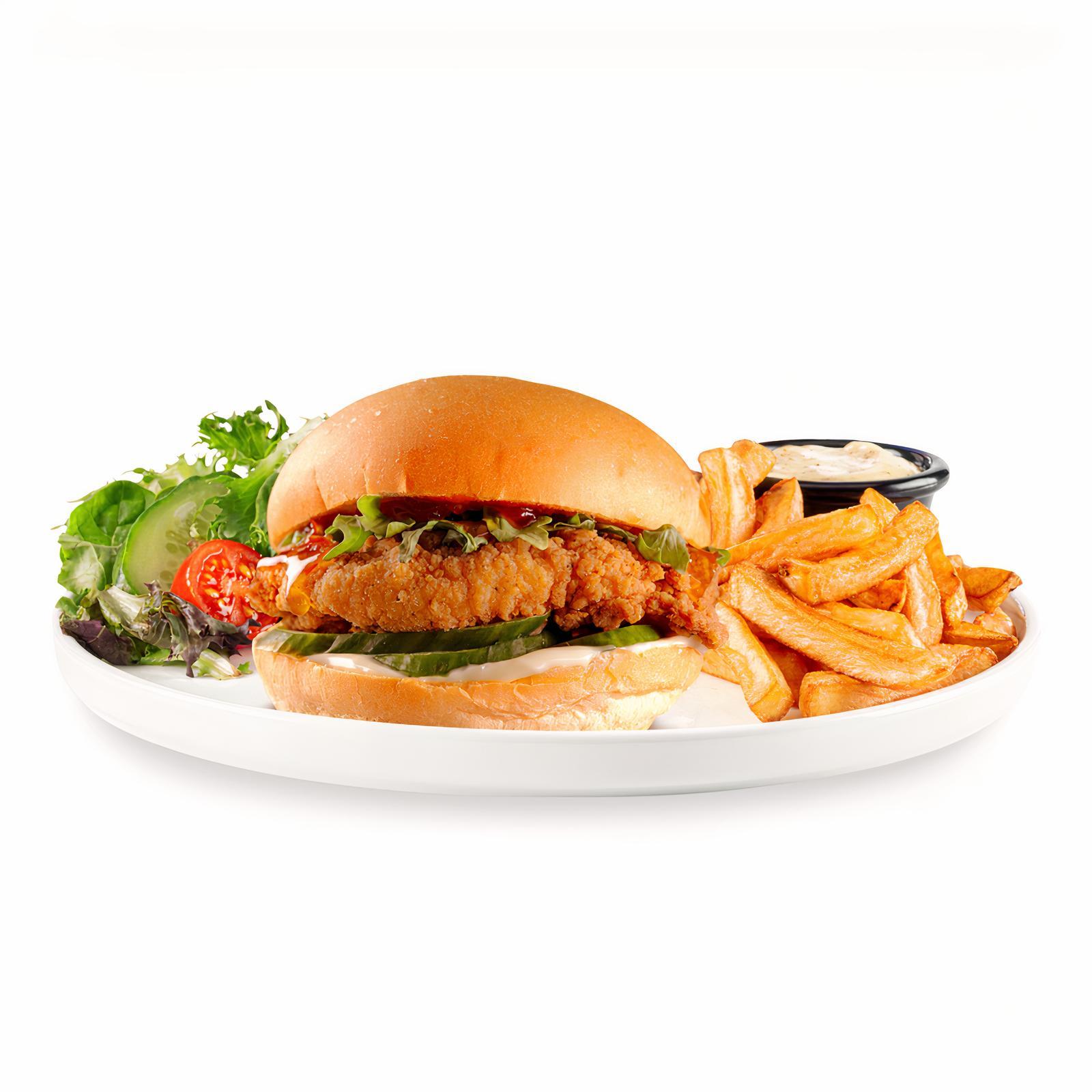 Burger de poulet croustillant