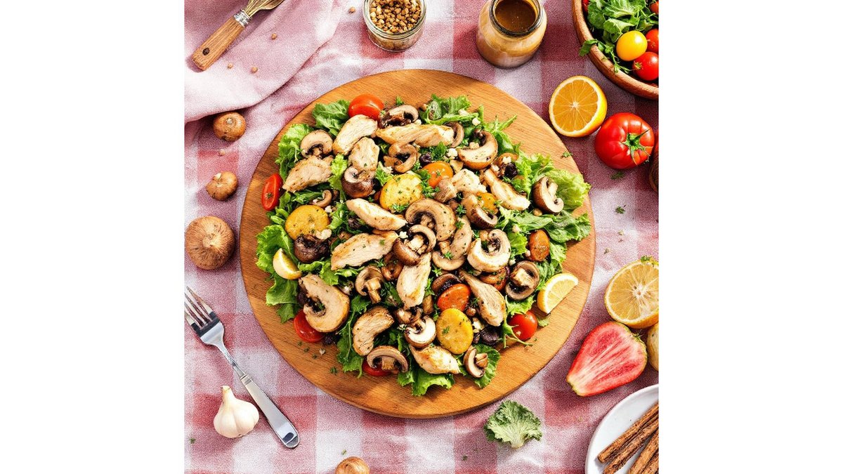 Salată de pui cu ciuperci
