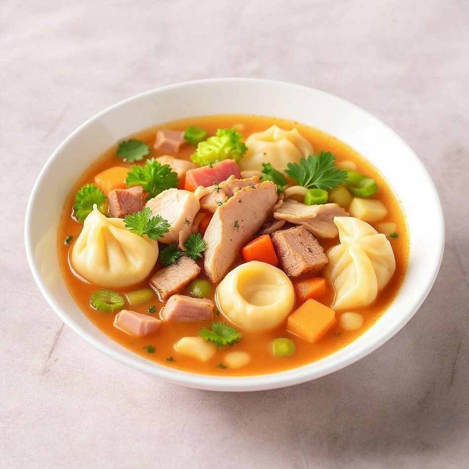 Sopa de Wantan con Verduras